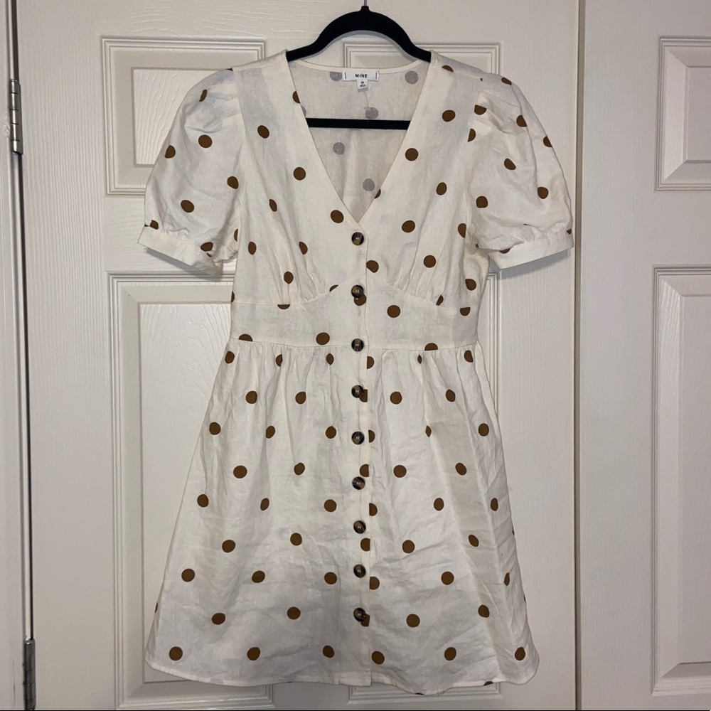 Brown and white Polka dot dress